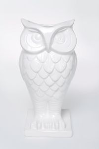 KARE Design :: Wazon Sowa biała - Silver || biały