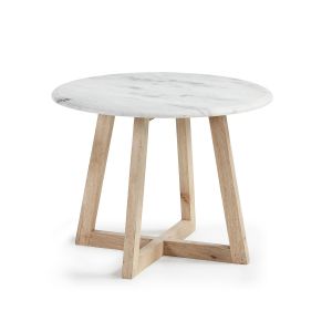 LaForma :: Stolik HELLA drewniany - blat marmurowy
