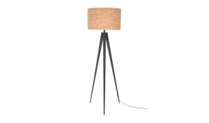 Zuiver :: Lampa Podłogowa Tripod Cork czarna, abażur korkowy