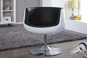 Fotel Fusion biało-czarny - biało-czarny