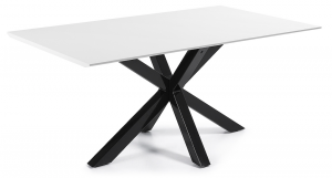 LaForma :: Stół ARYA 160 x 90cm Czarny - Blat Biały Lakierowany