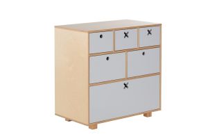 Kółko Krzyżyk :: Komoda wysoka 80 x 45 szara