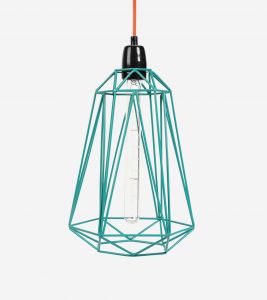 Filamentstyle :: Lampa wisząca Diamond #5 niebieski/pomarańczowy - klosz: niebieski || kabel: pomara