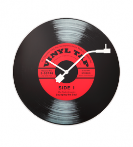 Nextime :: Zegar Ścienny Vinyl Tap Ø 43 cm Czarny