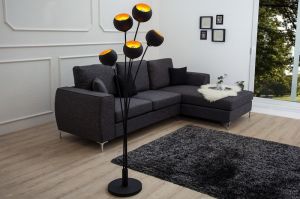 Lampa stojąca Cenere 170cm czerń i złoto