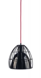 KASPA :: Lampa wisząca Frame M czarna z czerwonym przewodem