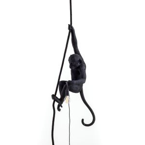 Seletti :: Lampa sufitowa Monkey With Rope outdoor - czarna na linie