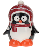 Skarbonka Pingwin 23 cm - ciemnoczerwona czapeczka