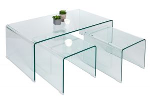 Stolik kawowy Transparent - zestaw trzech