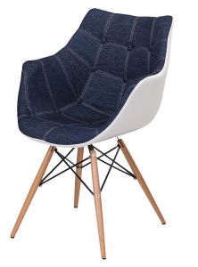 Nowoczesne krzesło DAW / DAR JEANS + EKOSKÓRA