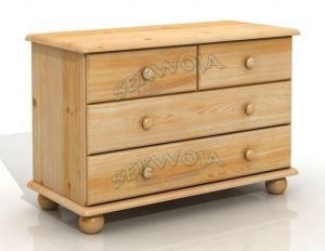 Komoda sosnowa Emil 2+2 na kulach