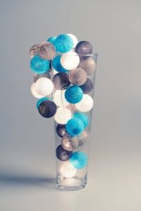 Cotton Ball Lights : Grey & aqua 35 kul - 35 kul
