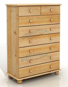 Komoda sosnowa Emil 2+6 na kulach