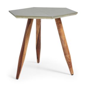 LaForma :: Stolik drewniany BIMA - srebrny blat