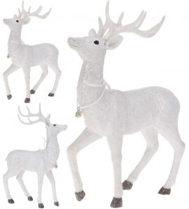 Figurka Renifer 29 cm biała
