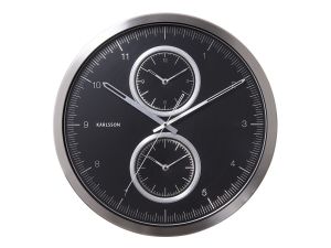 Karlsson :: Zegar ścienny Multiple Time Aluminium Black