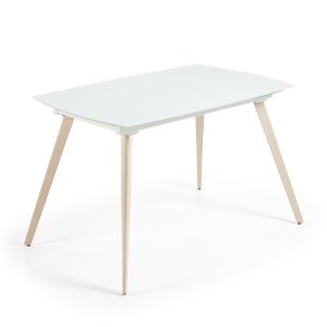 LaForma :: Stół rozkładany SNUGG 120(180) x 80 cm biały - głębokość: 80 cm || wysokość: 75 cm || sze