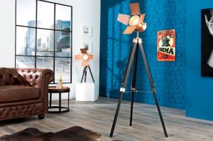 Lampa stojąca Movie II 95-140cm miedziana - czarny, miedziany \ rozmiar (w przybliżeniu): 45-65cm x