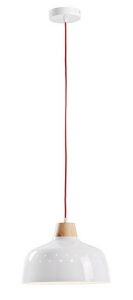 LaForma :: Biała lampa wisząca Bits - biały, czerwony kabel