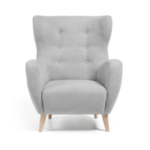 LaForma :: Fotel PASSO szary - nogi z naturalnego drewna