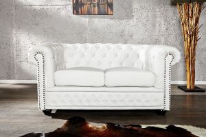 Sofa Chester White 2-osobowa - biała 2-os.