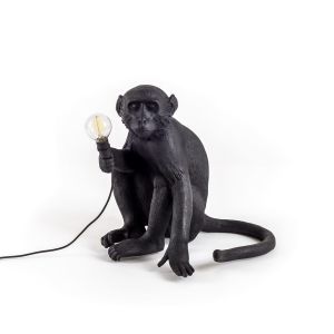 Seletti :: Lampa stołowa Monkey Sitting outdoor - czarna siedząca