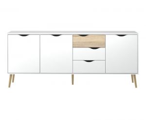 Szeroka komoda Oslo 3D+3S w stylu skandynawskim