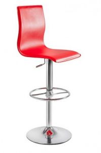 Czerwony hoker z oparciem Cube Red
