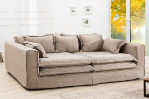 Sofa Nuvem (3-os.) lniana beżowa