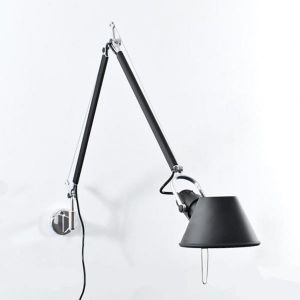 Artemide :: Tolomeo micro parete czarna - srebrne mocowanie, czarny korpus || czarna