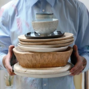 HK Living :: Talerz obiadowy ceramiczny ręcznie zdobiony