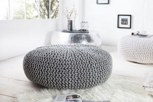 Puf/podnóżek Knitted Ball 80 cm szary - szary