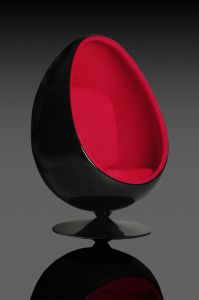 Fotel Modern Egg czarno-czerwony - czarno-czerwony