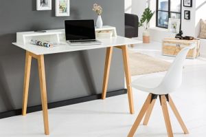 Biurko Astoria 120 cm z nadstawką, białe