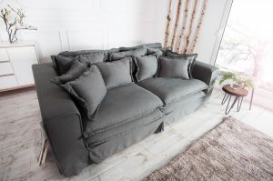 Sofa Nuvem (3-os.) lniana szara