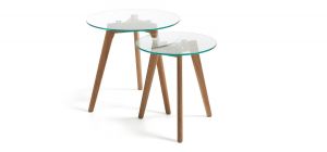 LaForma :: Szklane stoliki kawowe Kirb (2 set) - szklane