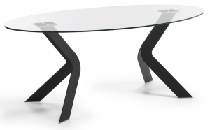 LaForma :: Stół Owalny VIRGINIA - O 200 x 110 cm Nogi Epoksydowe Czarne