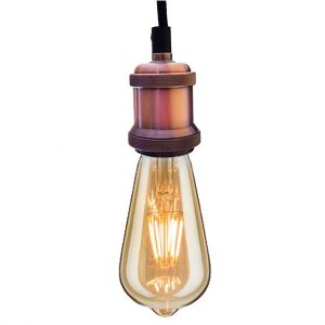 Altavola :: Lampa wisząca Industrial Chic - żarówka Edison LED (różowe złoto)