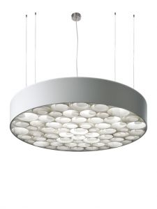 LZF :: Lampa wisząca Spiro z akrylem duża - Silver || duża z akrylem || biały