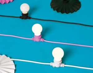 Seletti :: Lampki ogrodowe Bella Vista różowy kabel (mleczne żarówki LED)