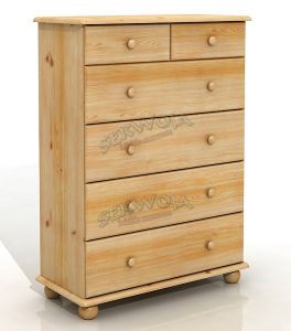 Komoda sosnowa Emil 2+4XL na kulach