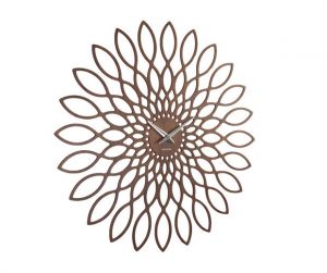 Karlsson :: Zegar ścienny Sunflower walnut - Śr. 60cm \ Ciemno brązowy