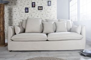 Sofa Clouds (3-os.) lniana, beżowa