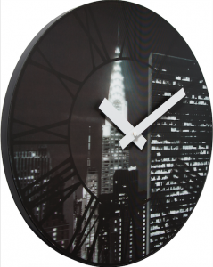 Nextime :: Zegar Ścienny The City Ø 39cm Czarny