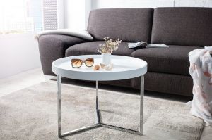 Stolik kawowy Honey 60 cm biało-srebrny
