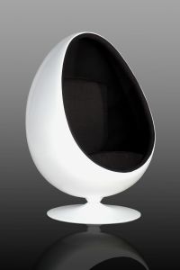 Fotel Modern Egg biało-czarny - biało-czarny