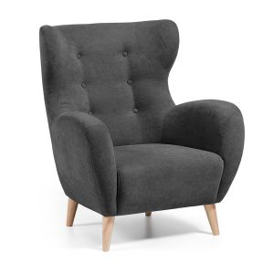 LaForma :: Fotel PASSO ciemno szary - nogi z naturalnego drewna