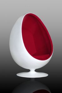 Fotel Modern Egg biało-czerwony - biało-czerwony