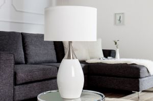 Lampa stołowa Adele 60 cm biała
