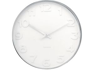 Karlsson :: Zegar ścienny Mr. White Numbers Steel Polished